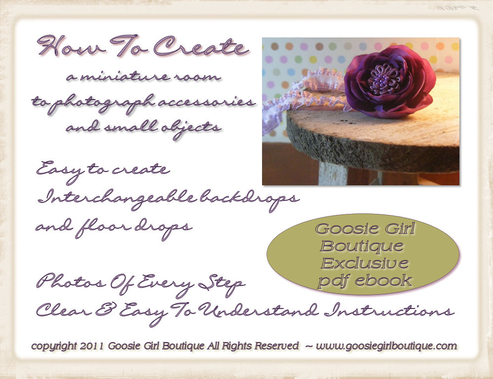 Learn how to make a miniature room photography prop ebook pdf pattern and instructions Goosie Girl