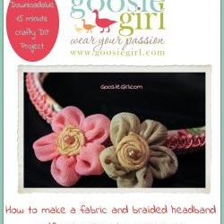 Fabric and Braided Trim Headband PDF Pattern Instructions Goosie Girl  No Sewing